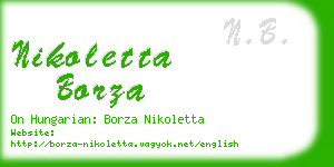 nikoletta borza business card